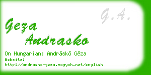 geza andrasko business card